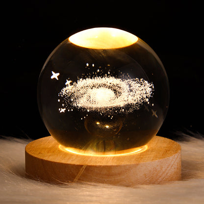 Luminous Starry Sky And Planets Moon Moon Crystal Ball Night Lamp