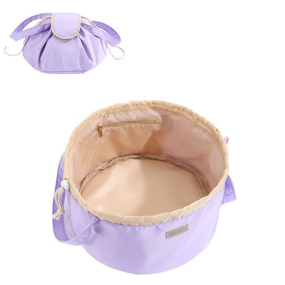 Barrel Drawstring Makeup Bag Women's Cosmetic Bag