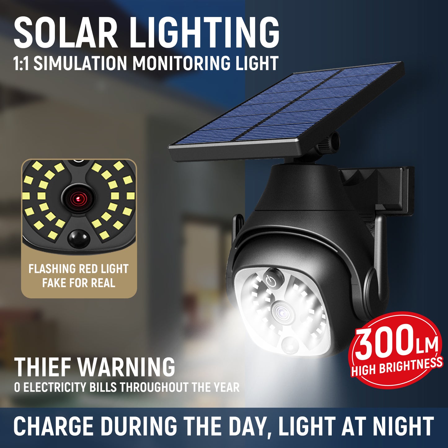 Solar Powered Outdoor Courtyard Lights Household