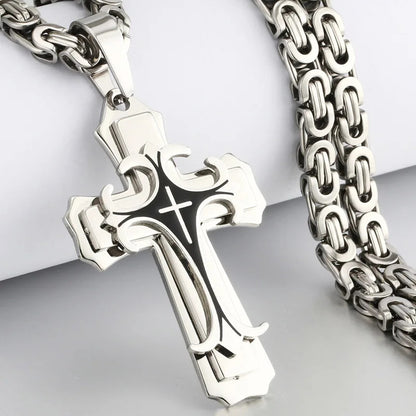 Fashion Jewelry Christian Trinity Latin Cross Necklace