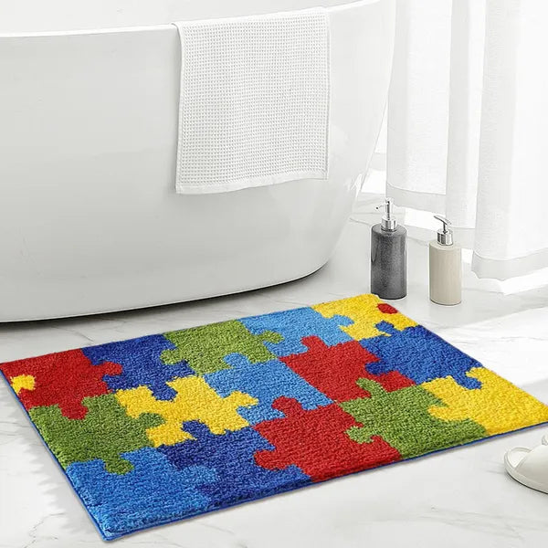 Bathroom Rug 20x32 Non Slip Fluffy Teal Bath Mat For Bathroom