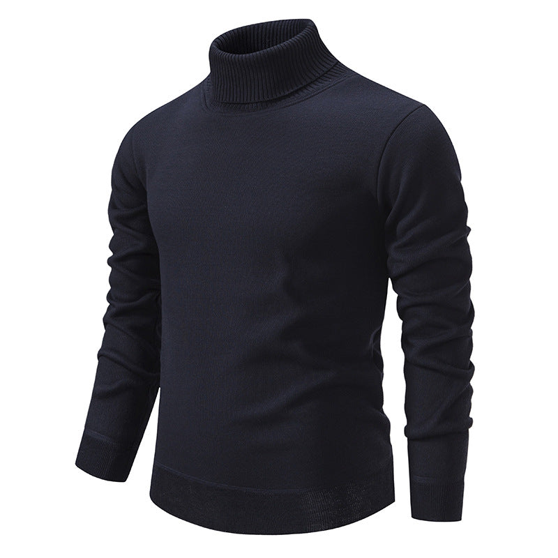 Men's Turtleneck Pullover Sweater Fashion Solid Color