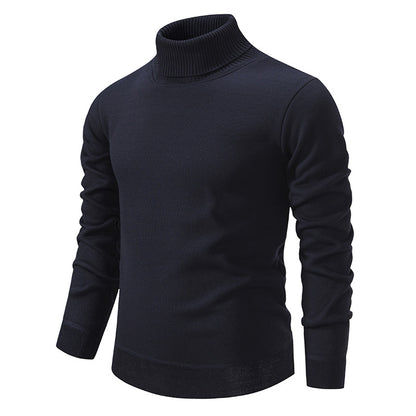 Men's Turtleneck Pullover Sweater Fashion Solid Color