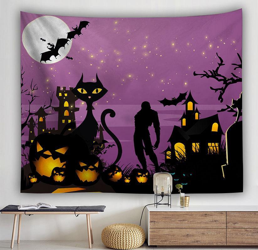 Purple Halloween Tapestry