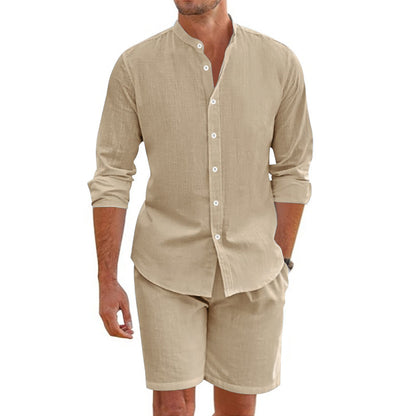 Summer Short Shirt Suit Fashion Lapel Beach Clothing