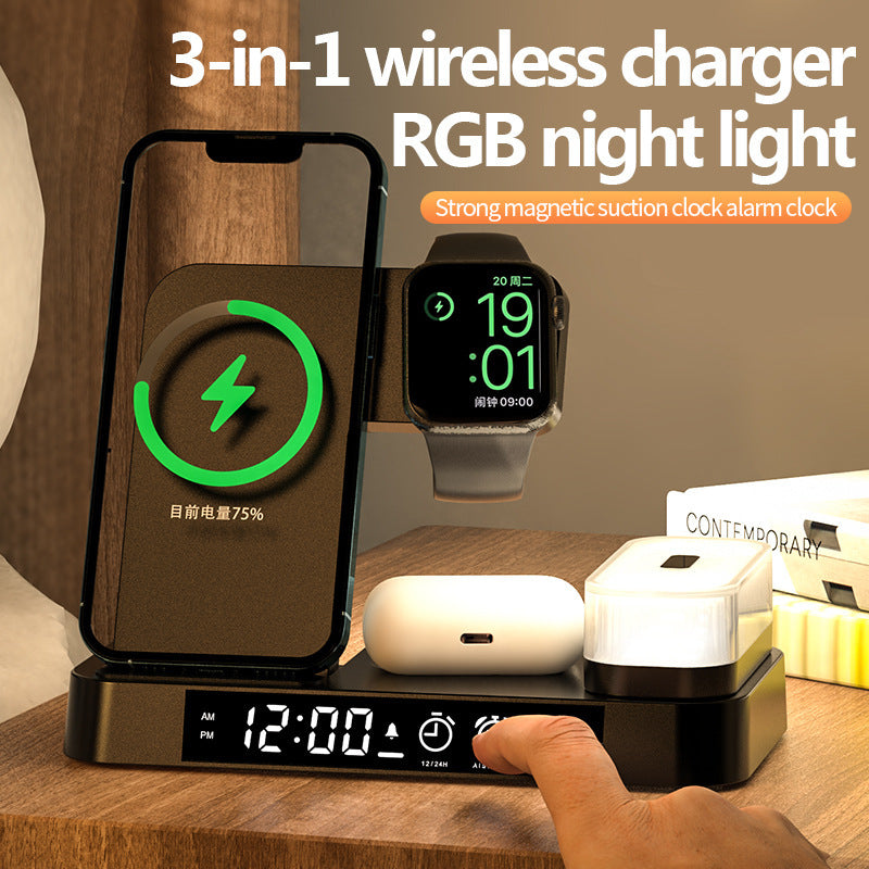4 In 1 Multifunction Wireless Charger Station Night Light