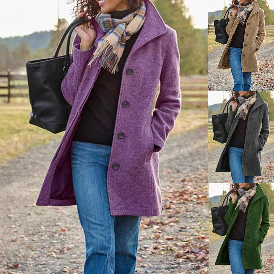 Winter Single-breasted Lapel Coat Fashion Commuter