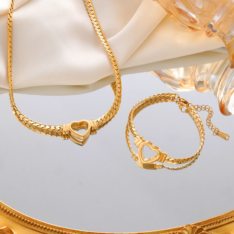 Personalized Love Chain Necklace Bracelet For Women Fashion