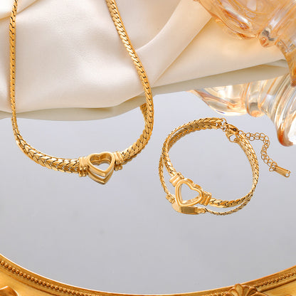 Personalized Love Chain Necklace Bracelet For Women Fashion