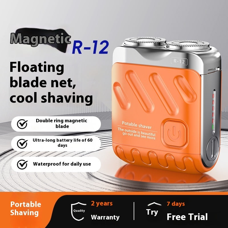 Portable Rotary Dual Ring Electric Shaver Men Travel