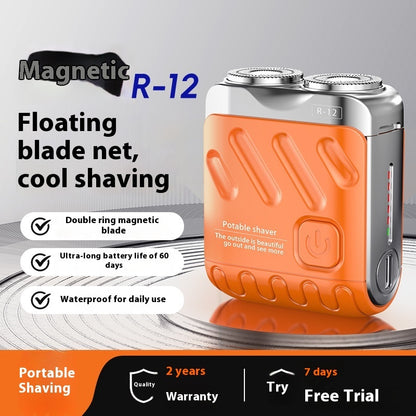 Portable Rotary Dual Ring Electric Shaver Men Travel