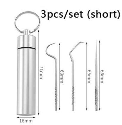 Stainless Steel Toothpick 304 Household Portable Cleaning Tool Toothpick Set 7pcs