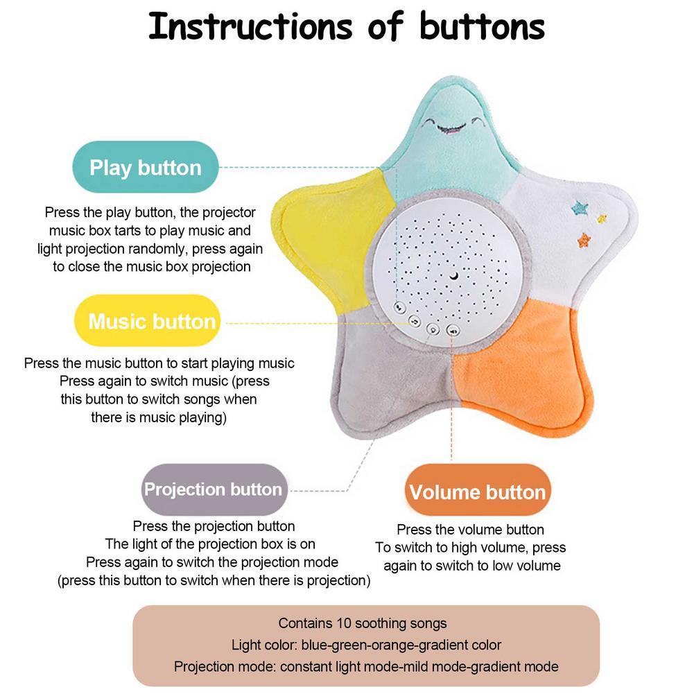 Starfish LED Rotating Star Projector Lighting Moon Starry Lamp