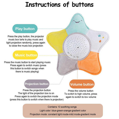Starfish LED Rotating Star Projector Lighting Moon Starry Lamp