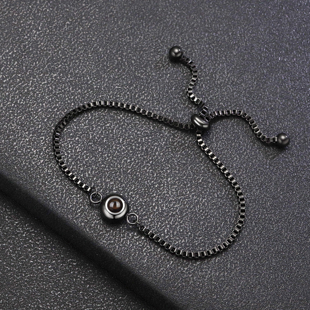 S925 Sterling Silver 100 Language Projection Bracelet