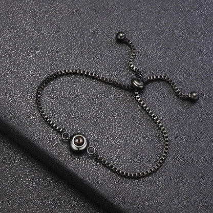 S925 Sterling Silver 100 Language Projection Bracelet