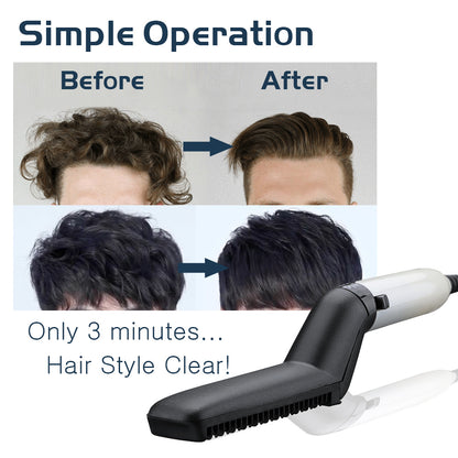 Electric Hair Straightener Brush Men Quick Beard Straightener