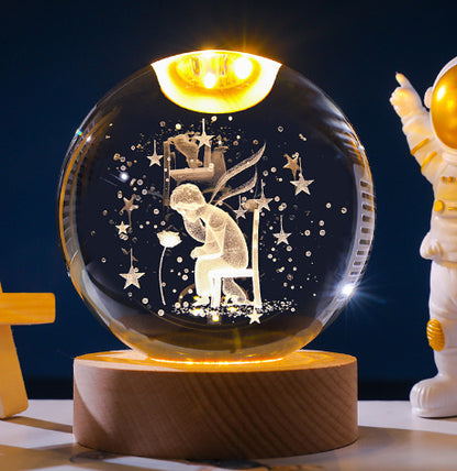 3D Constellation Crystal Ball Night Light Laser