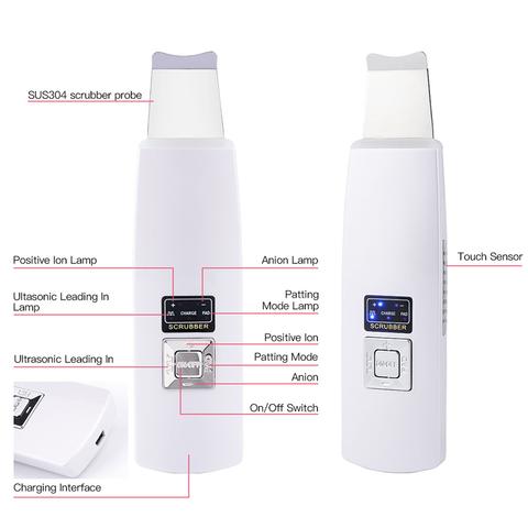 Ultrasonic Skin Scrubber Face Cleanser Blackhead Acne Removal