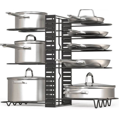 8 Tiers Iron Storage Racks Kitchen Organizer Shelf Holder Black Drain