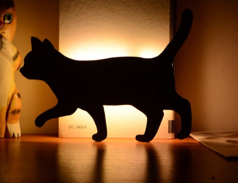 LED Animal Dog Cat Shape Night Light Sensor