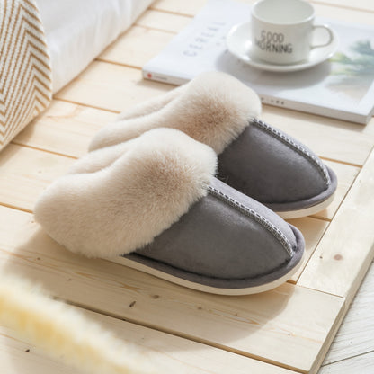 Suede cotton slippers