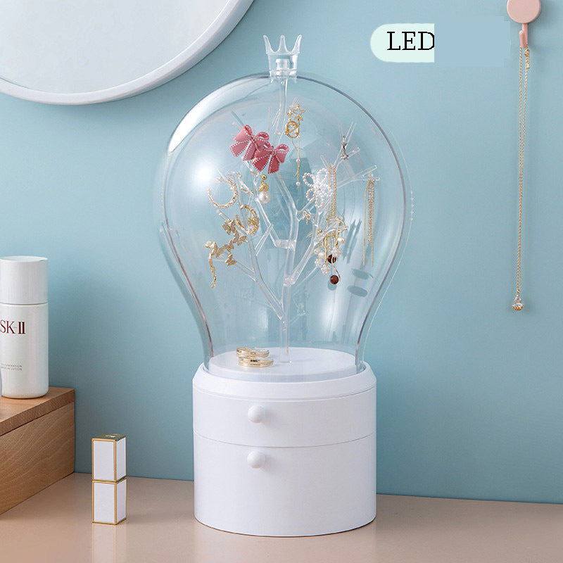 LED Light Jewelry Storage Box Makeup Organizer