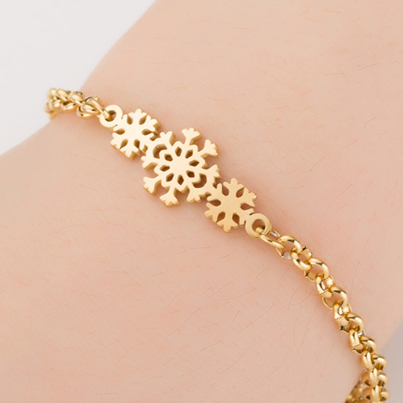 Gold Color Charms Bracelet Femme Stainless Steel Women
