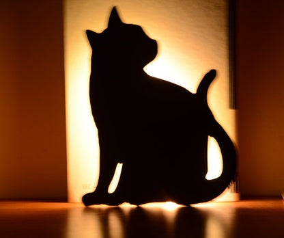 LED Animal Dog Cat Shape Night Light Sensor