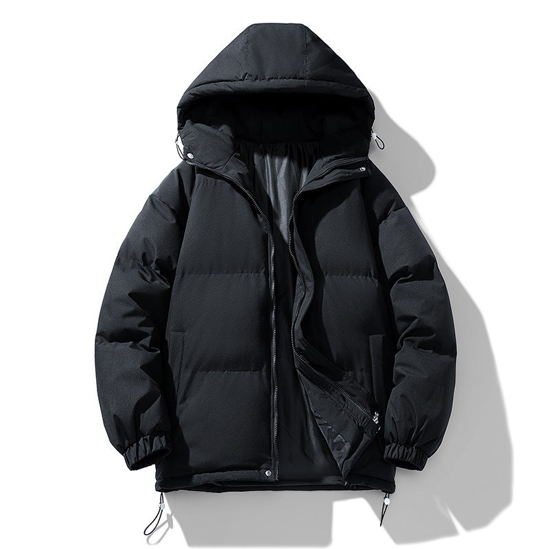 Men's Hoodie Coat Winter Fashion Solid ZIp-up Thickened Jacket