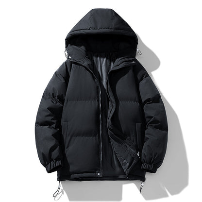 Men's Hoodie Coat Winter Fashion Solid ZIp-up Thickened Jacket