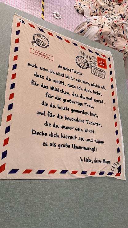 Letter flannel lamb wool blanket