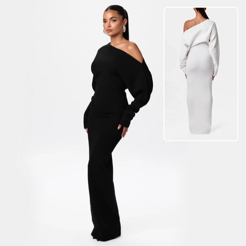 Ins Slim Long Sleeve Knitted Dress Evening Party