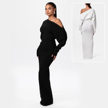 Ins Slim Long Sleeve Knitted Dress Evening Party