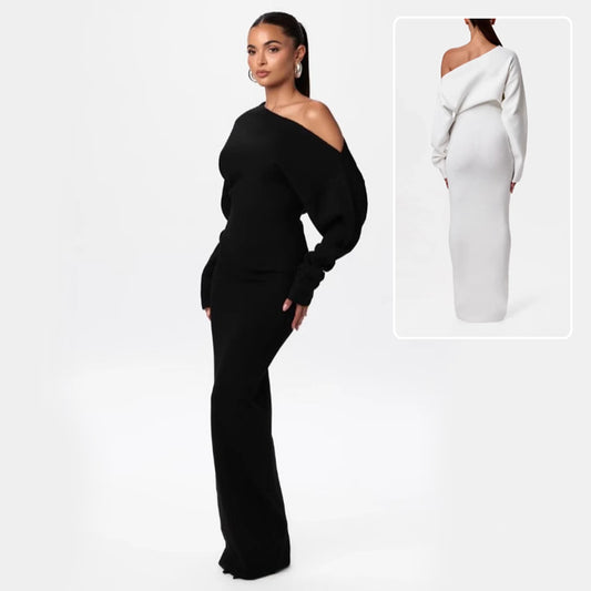 Ins Slim Long Sleeve Knitted Dress Evening Party