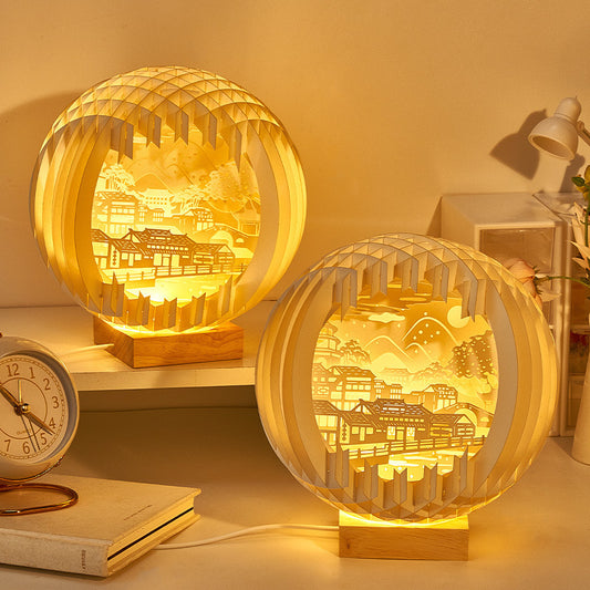 Paper Carving Creative Three-dimensional Small Night Lamp