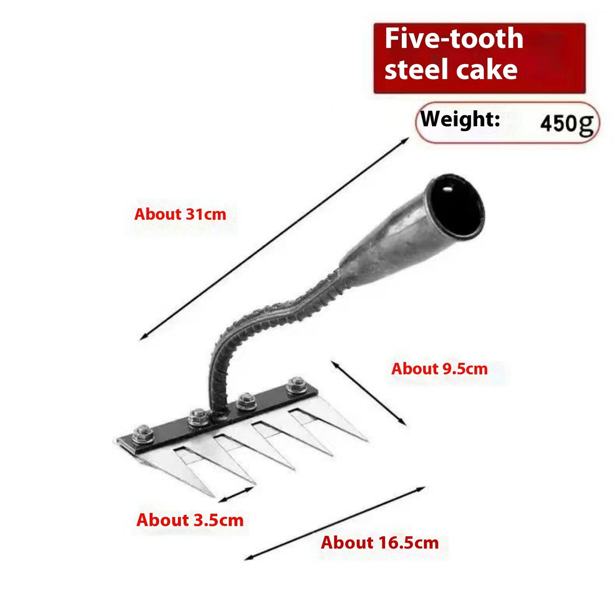 Thickened Weeding And Soil Turning Toothed Rake