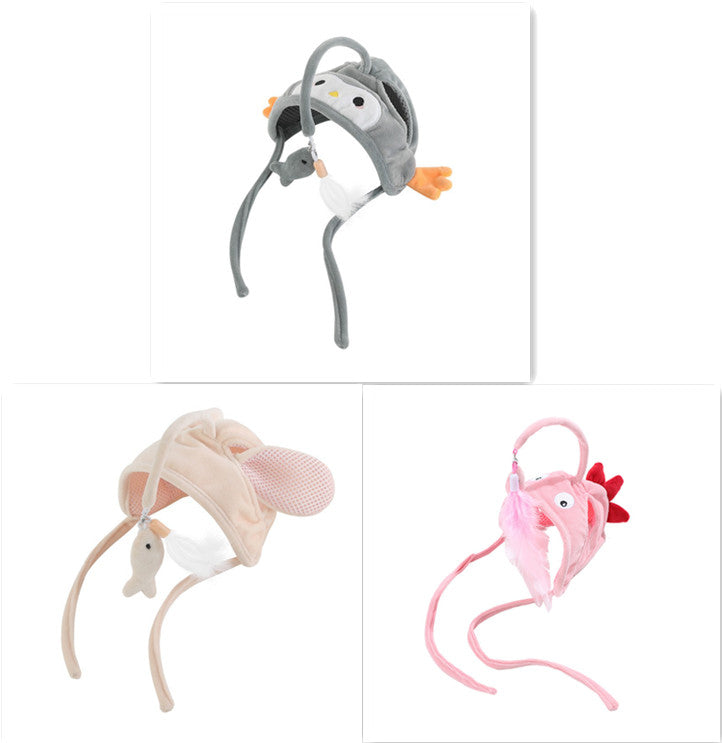 New Head Wearing Feather Funny Cat Stick