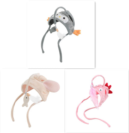 New Head Wearing Feather Funny Cat Stick