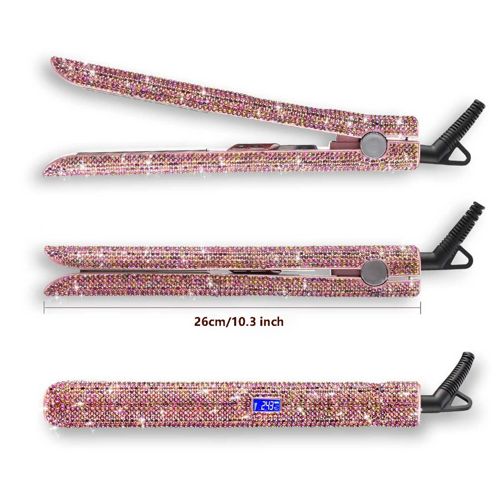 Professional Glitter Hair Flat Iron Titanium Plate Diamond Hair Straightener