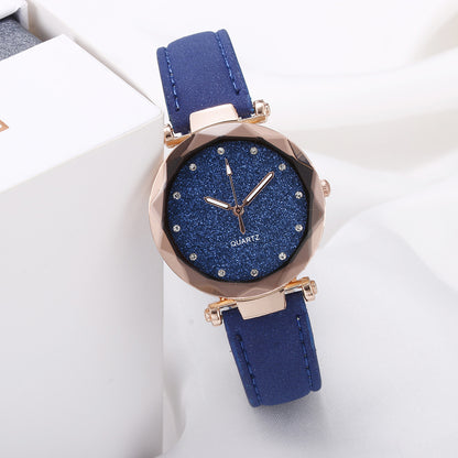 Casual Women Romantic Starry Sky Wrist Watch Leather