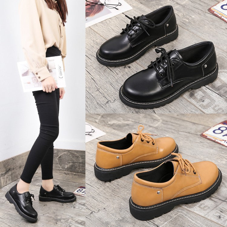 ﻿British style small leather shoes lady spring and autumn