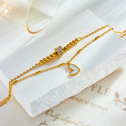 Fashion Jewelry Boho Classic Love Heart Ankle Chain Double