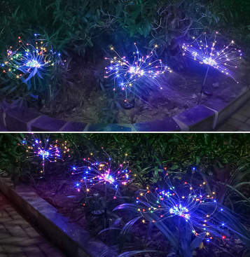 New Ground Plug Solar Fireworks Light LED Light String Copper Wire