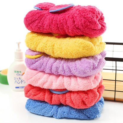 High Density Coral Fleece Microfiber Shower Cap