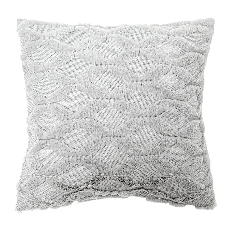 Geometric Rhombus Double-sided Three-dimensional Plush Pillowcase