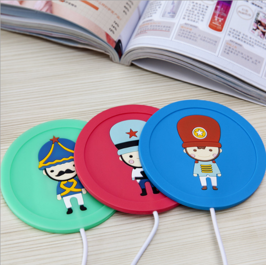 Cartoon PVC Insulation Heating Coasters USB Heating Coasters