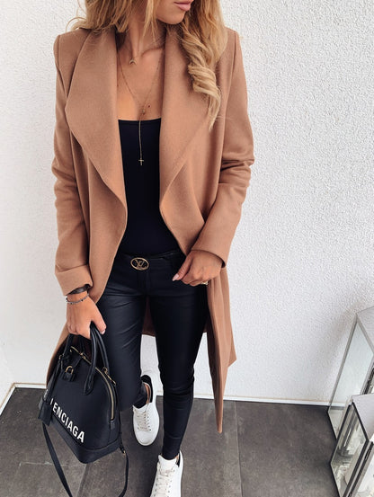 Woolen coat trench coat