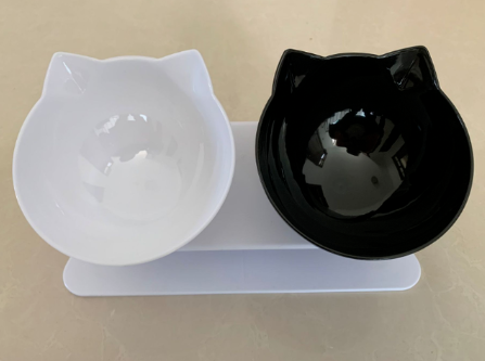 New Inclined Food Cat Ear Oblique Mouth Transparent Single Pet Bowl
