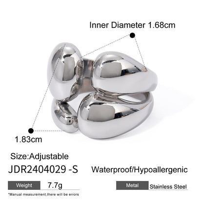 Fashion Double Layer Rings Gold And Sliver Ring Stainless Steel